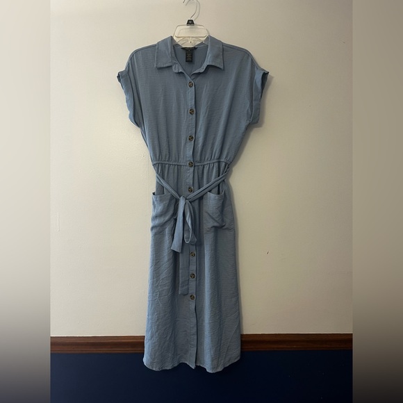 millenium Dresses & Skirts - Blue Button-Up Midi Dress